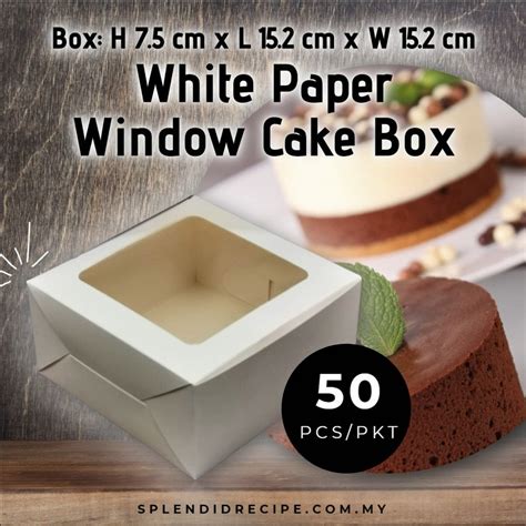 window cake box 6x6x3